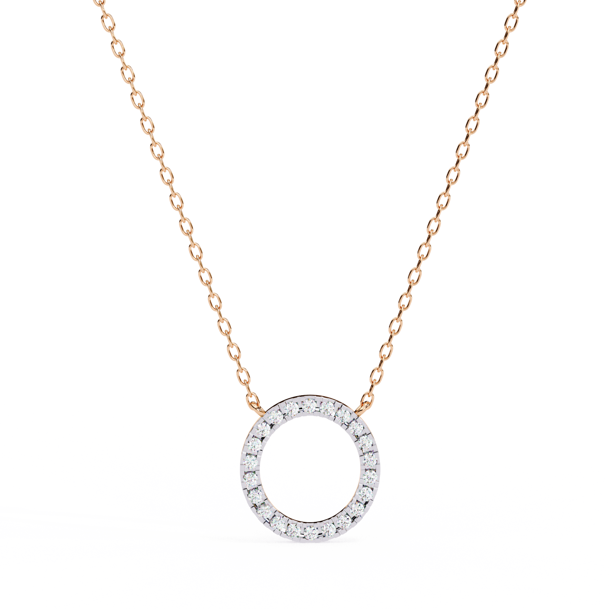 Round Cut Lab Diamond Circle Pendant