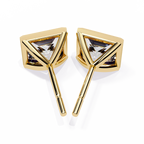 Princess cut Lab Diamond Bezel Set Earrings