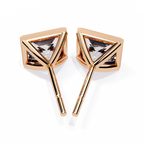 Princess cut Lab Diamond Bezel Set Earrings