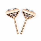 Princess cut Lab Diamond Bezel Set Earrings