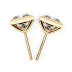 Princess cut Lab Diamond Bezel Set Earrings