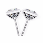 Princess cut Lab Diamond Bezel Set Earrings