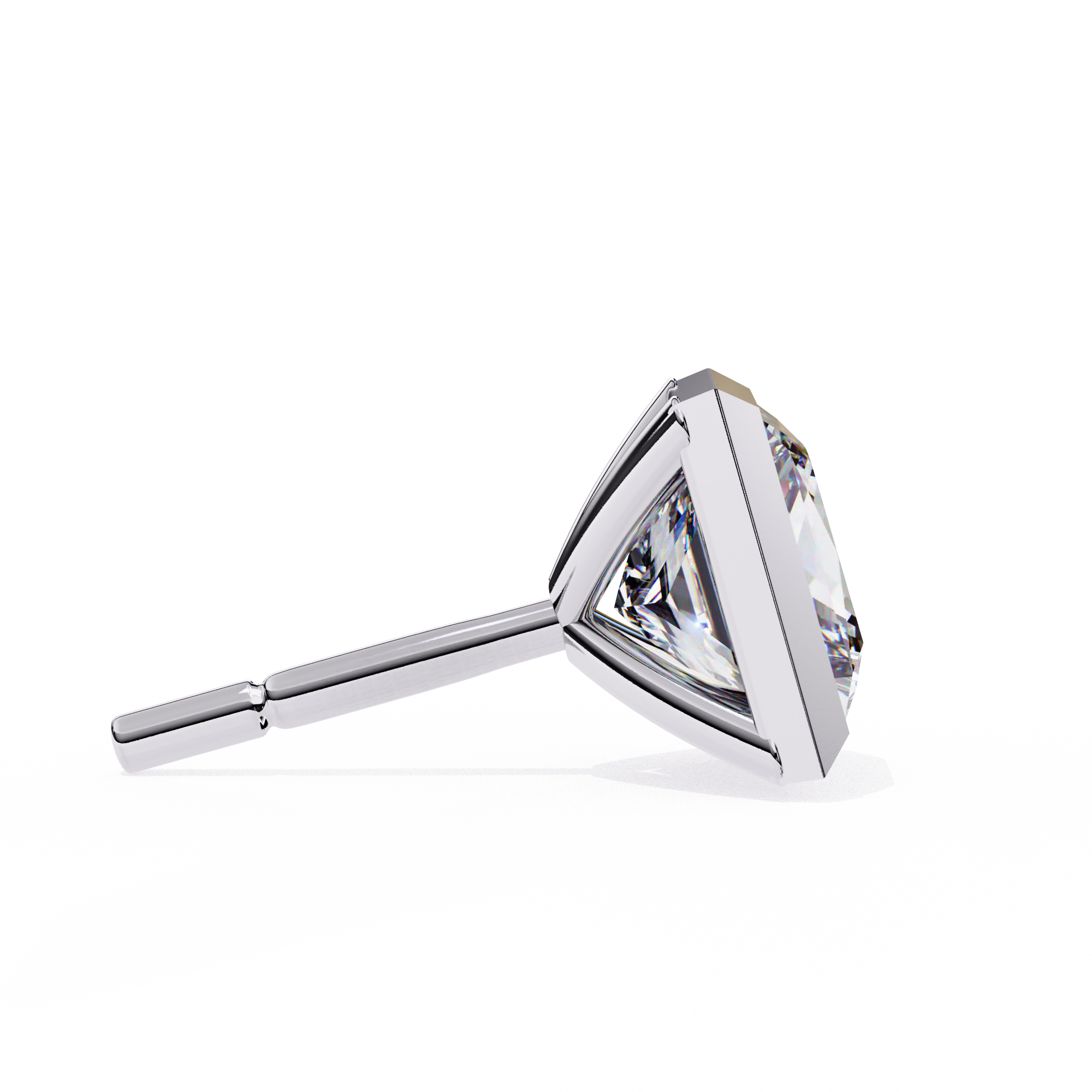 Princess cut Lab Diamond Bezel Set Earrings