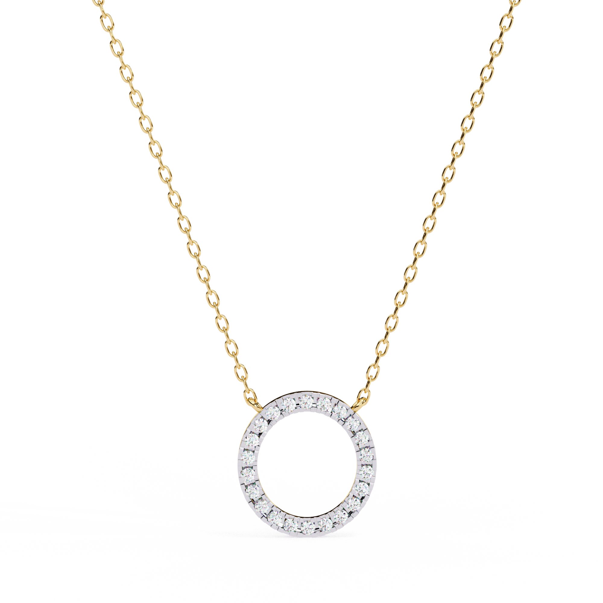 Round Cut Lab Diamond Circle Pendant