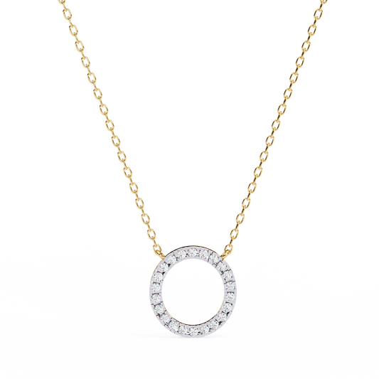 Round Cut Lab Diamond Circle Pendant