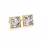 Princess cut Lab Diamond Bezel Set Earrings