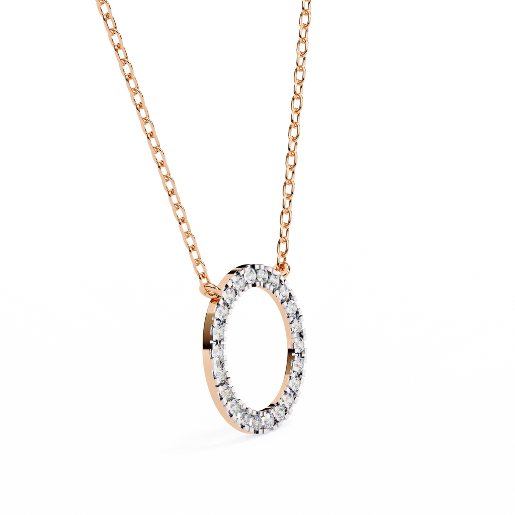 Round Cut Lab Diamond Circle Pendant