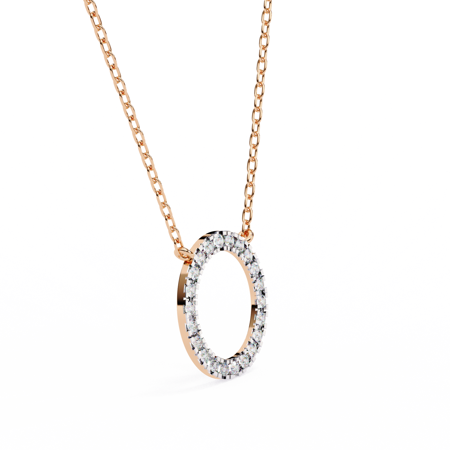 Round Cut Lab Diamond Circle Pendant