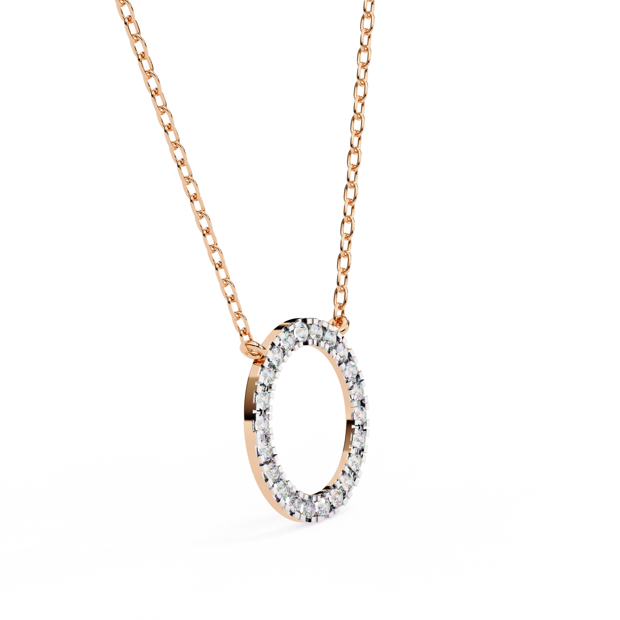 Round Cut Lab Diamond Circle Pendant