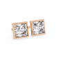 Princess cut Lab Diamond Bezel Set Earrings
