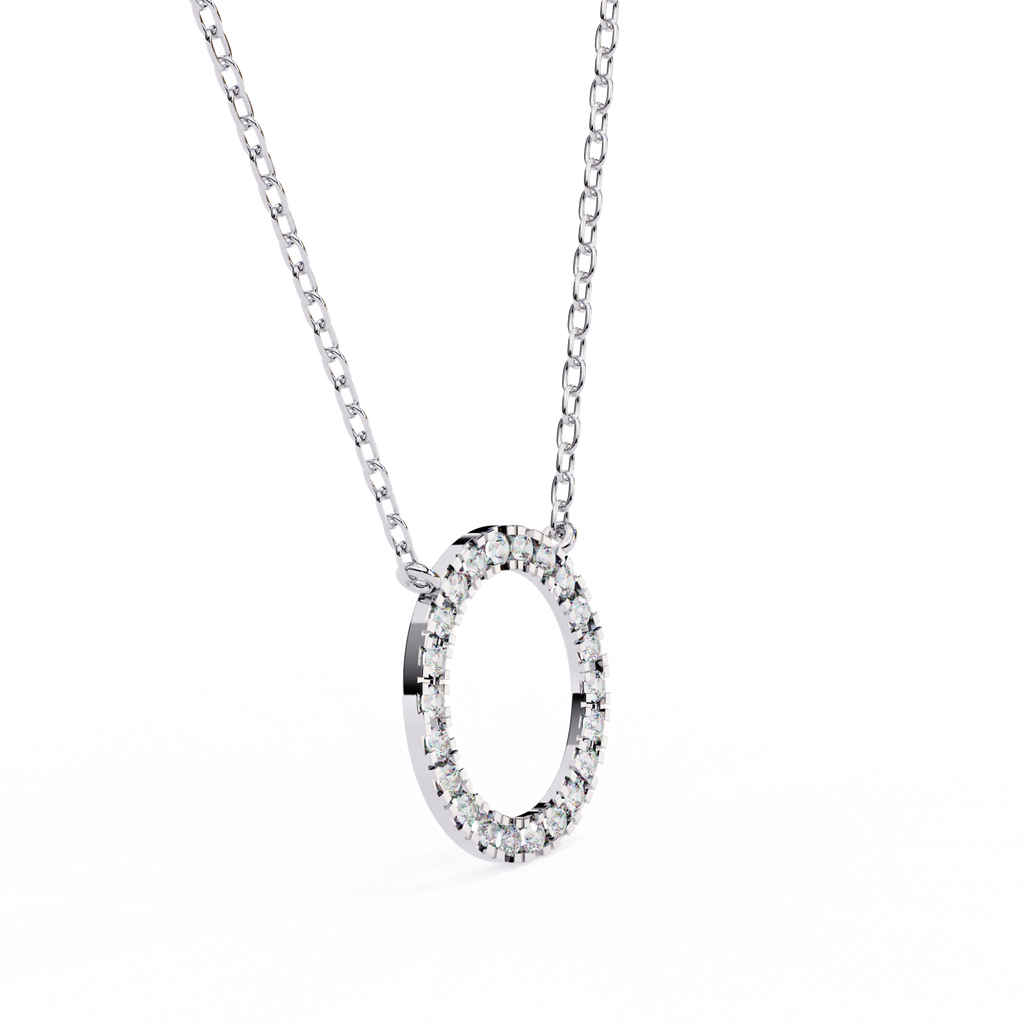 Round Cut Lab Diamond Circle Pendant