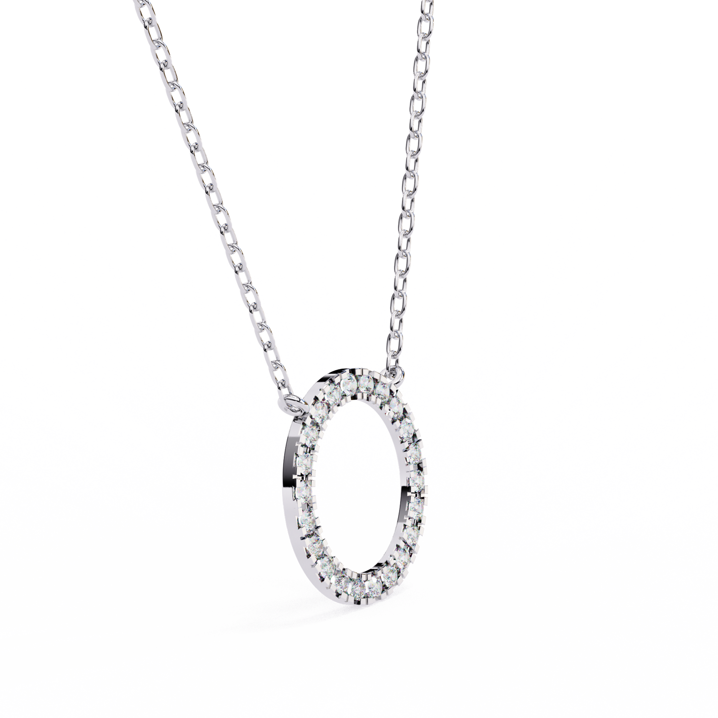 Round Cut Lab Diamond Circle Pendant