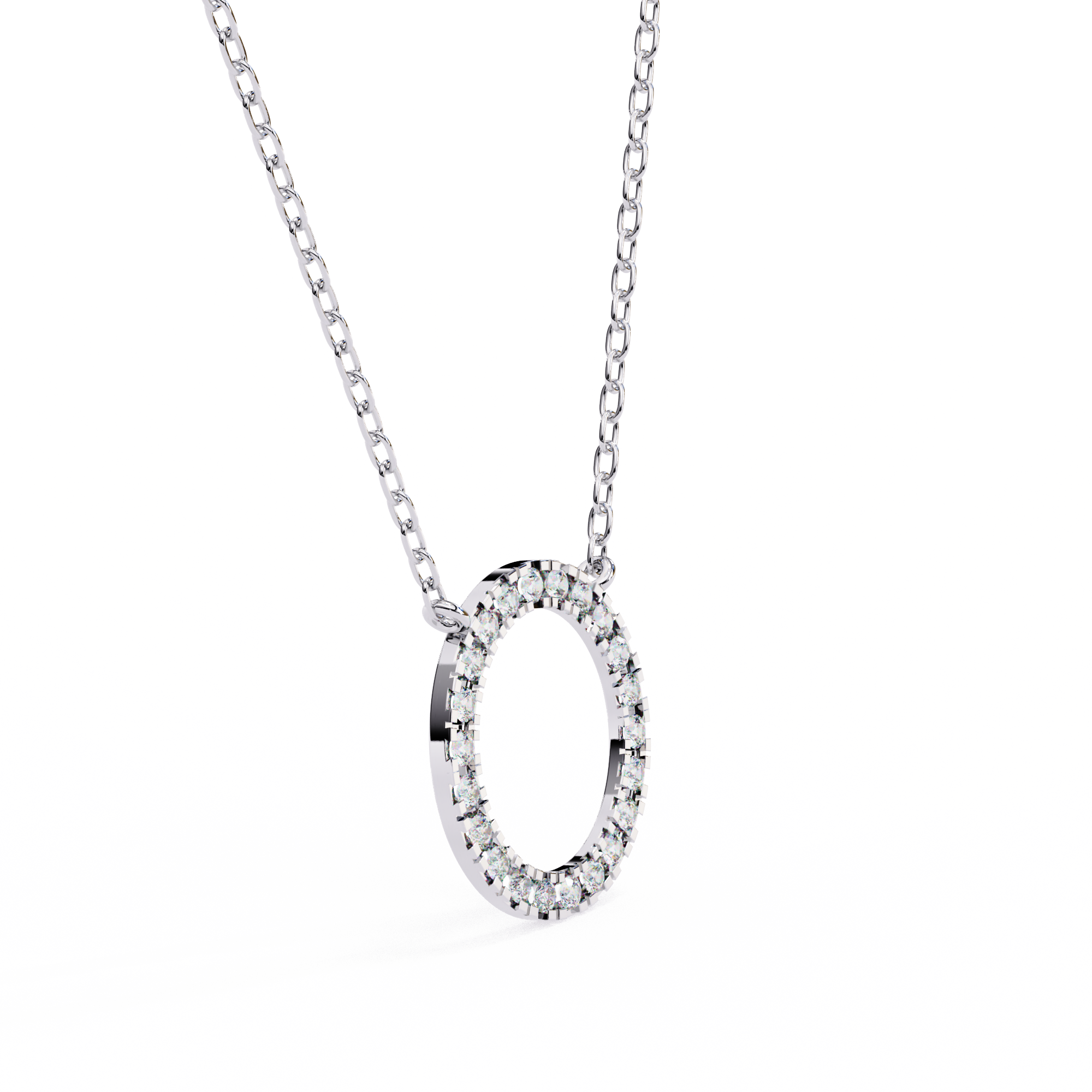 Round Cut Lab Diamond Circle Pendant