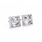 Princess cut Lab Diamond Bezel Set Earrings