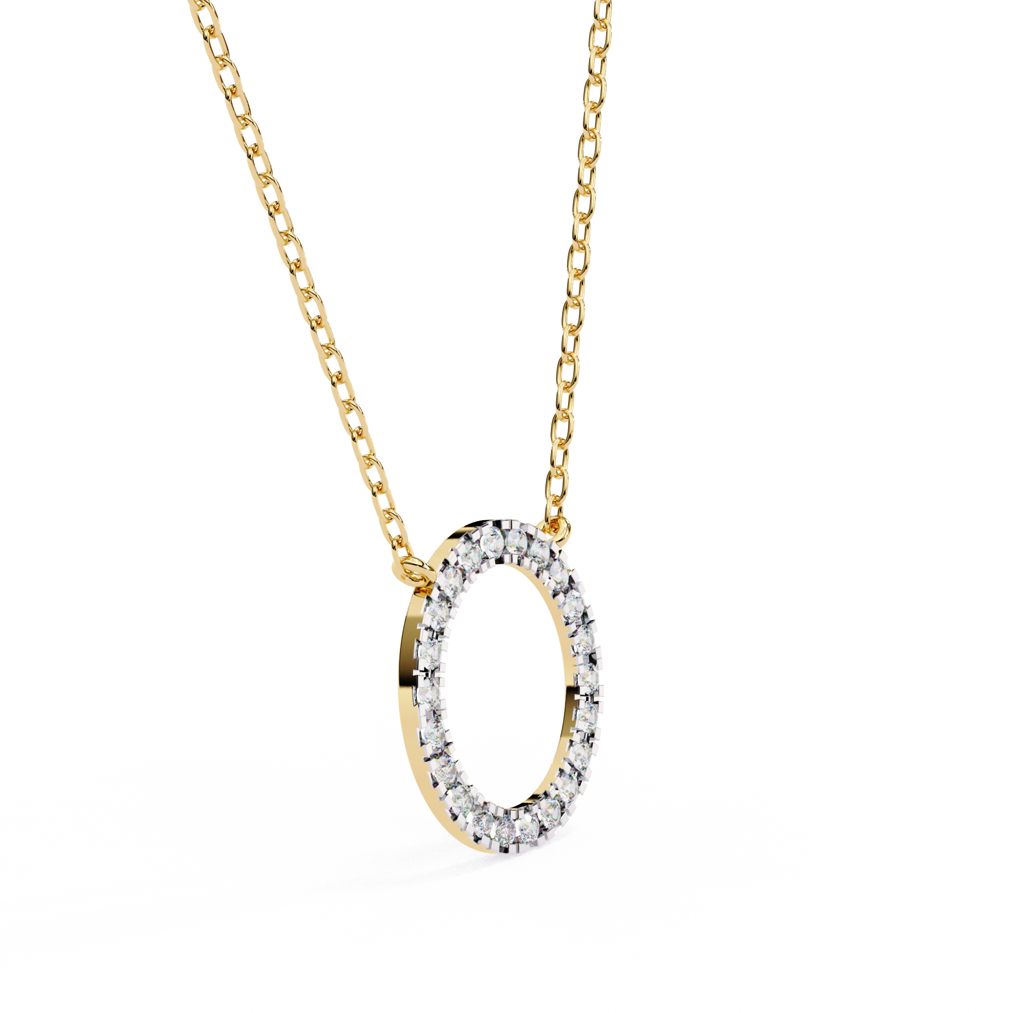 Round Cut Lab Diamond Circle Pendant