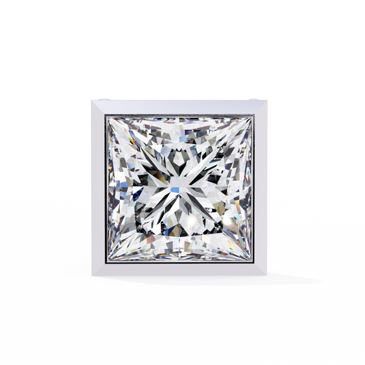 Princess cut Lab Diamond Bezel Set Earrings