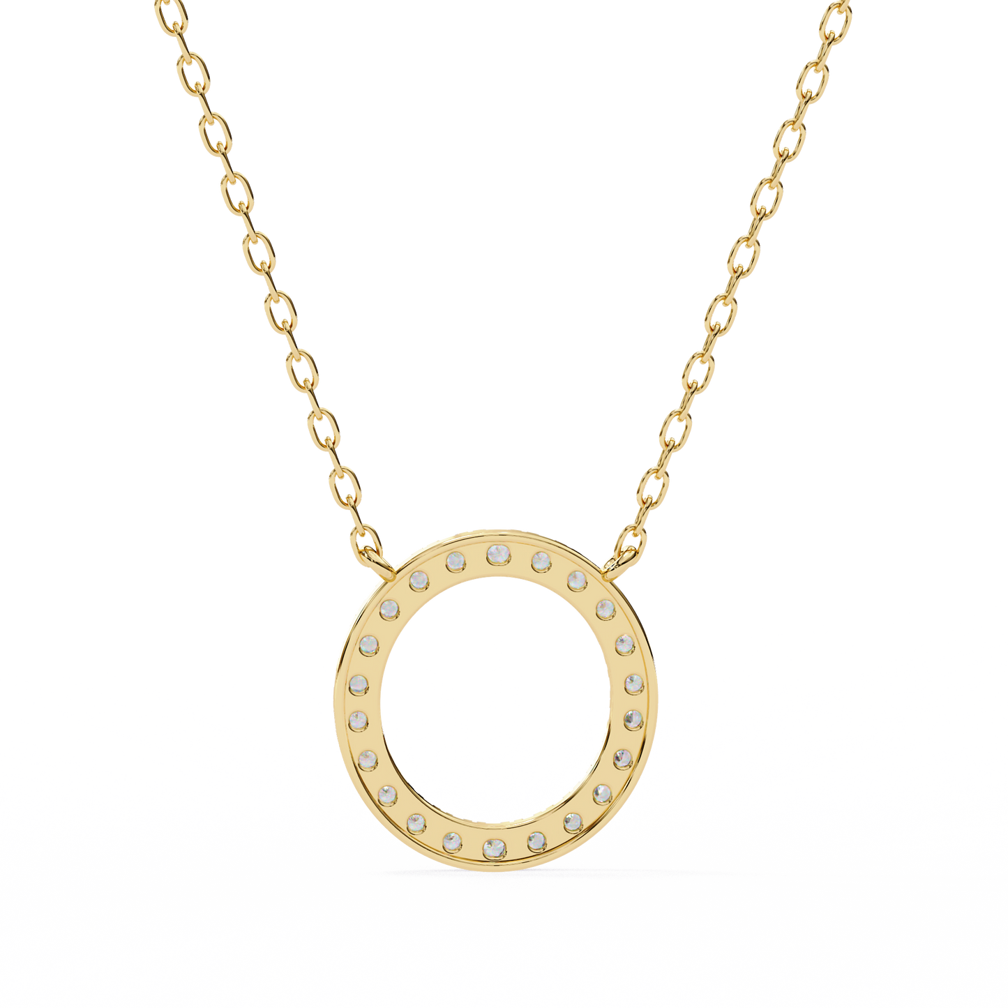 Round Cut Lab Diamond Circle Pendant