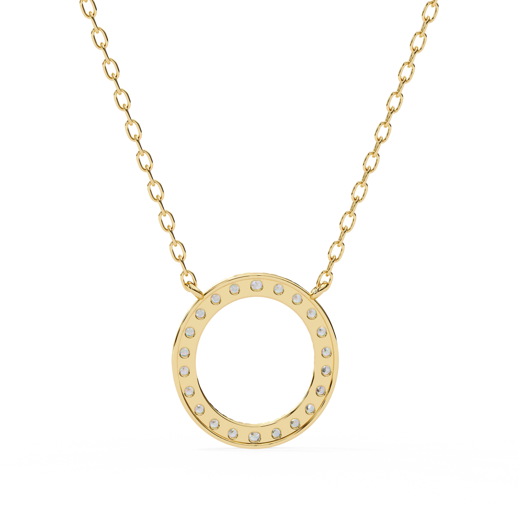 Round Cut Lab Diamond Circle Pendant
