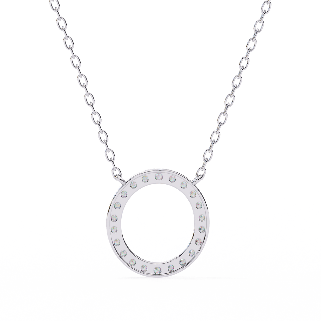 Round Cut Lab Diamond Circle Pendant