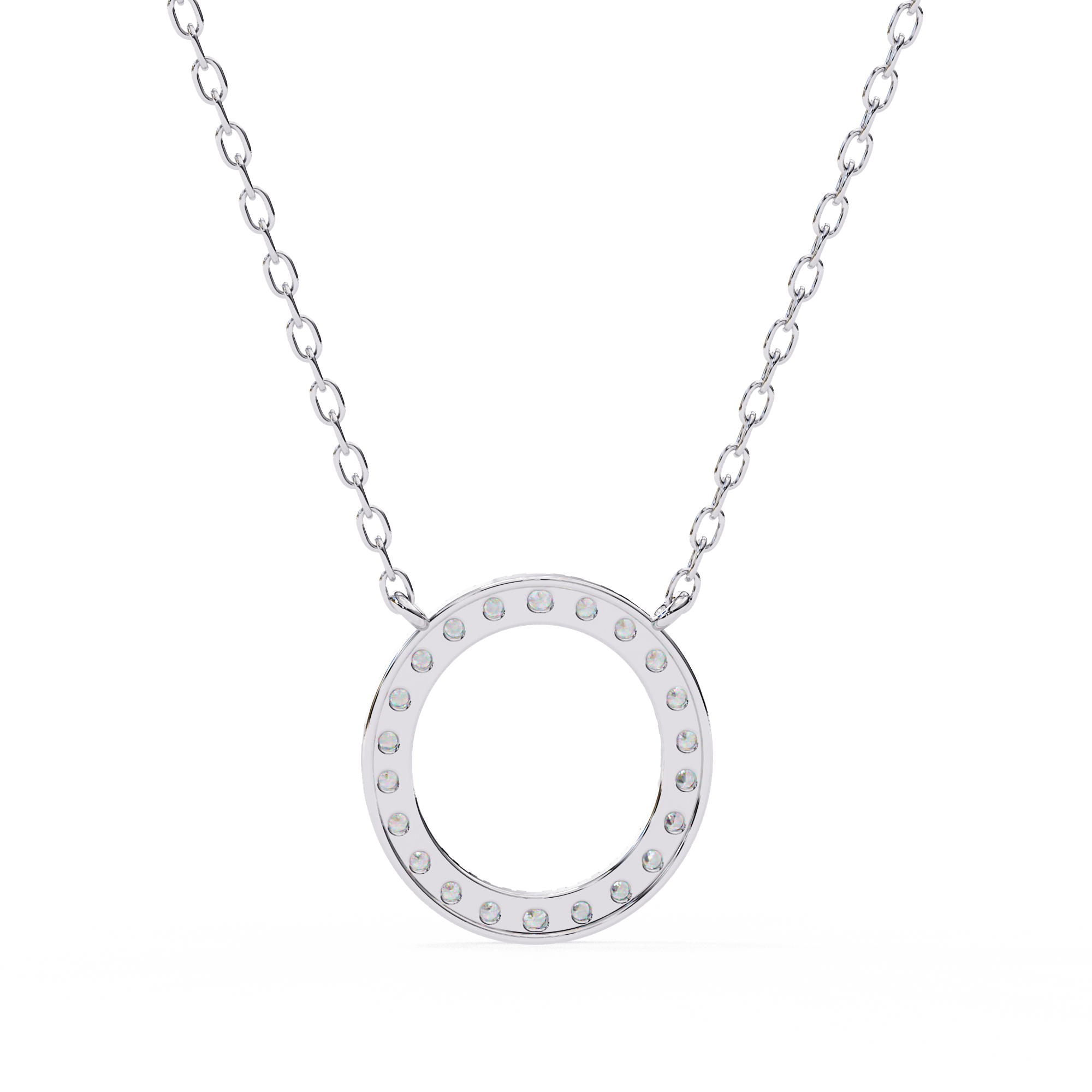 Round Cut Lab Diamond Circle Pendant