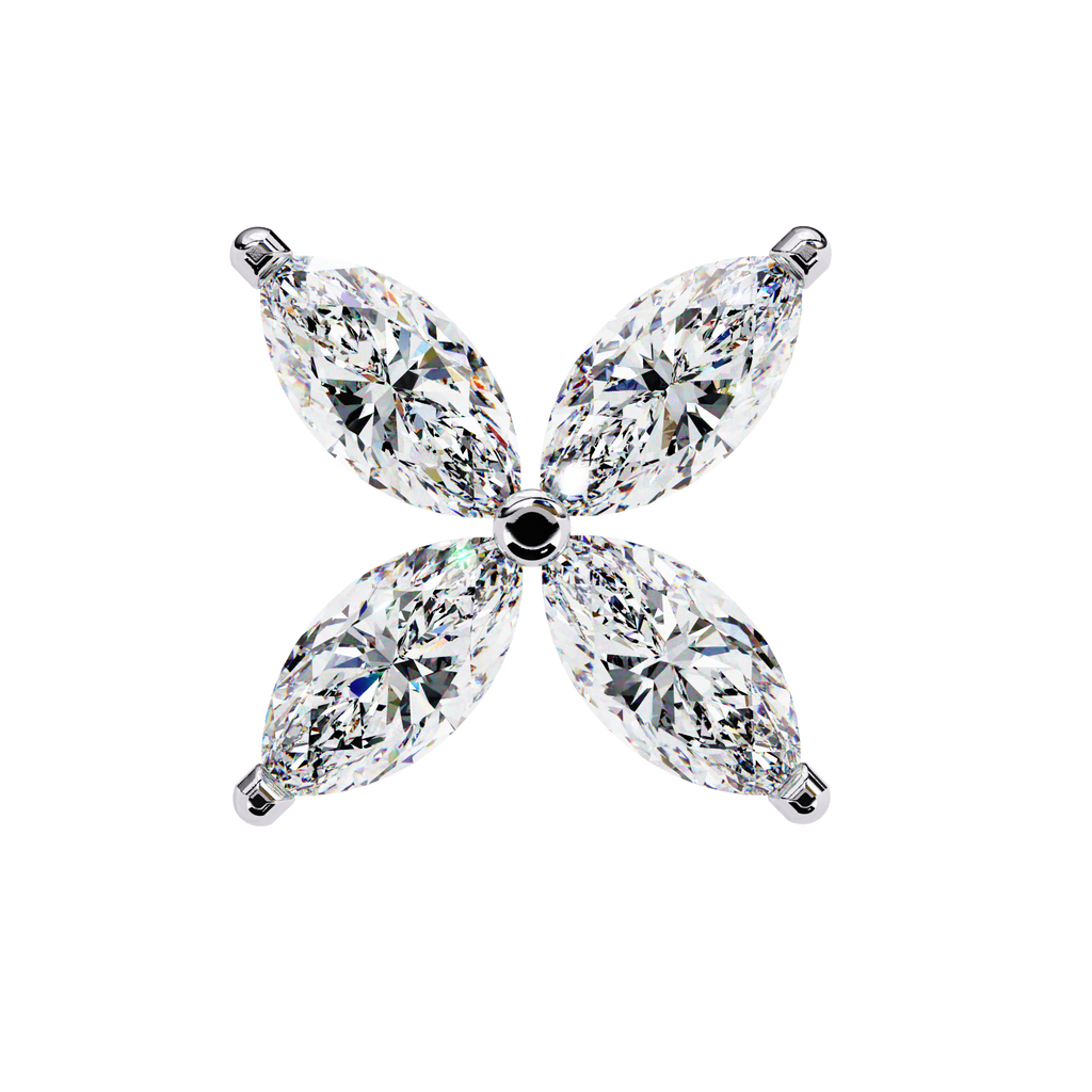 Marquise Cut Lab Diamond Floral Stud Earrings