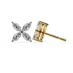 Marquise Cut Lab Diamond Floral Stud Earrings
