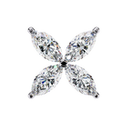 Marquise Cut Lab Diamond Floral Stud Earrings