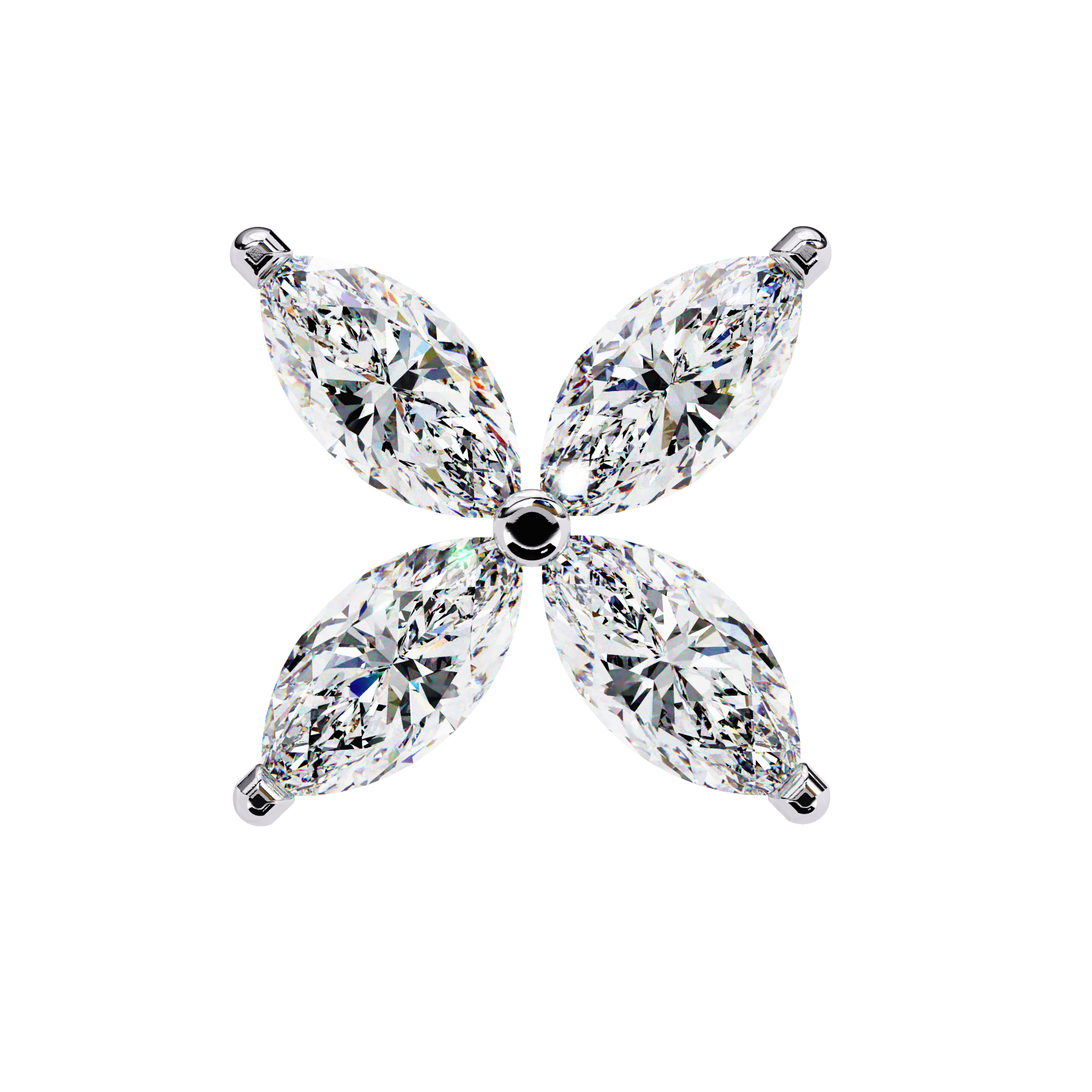 Marquise Cut Lab Diamond Floral Stud Earrings