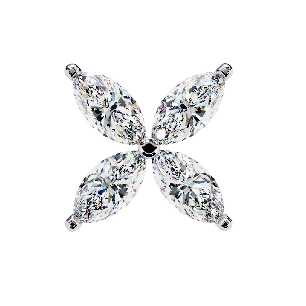 Marquise Cut Lab Diamond Floral Stud Earrings