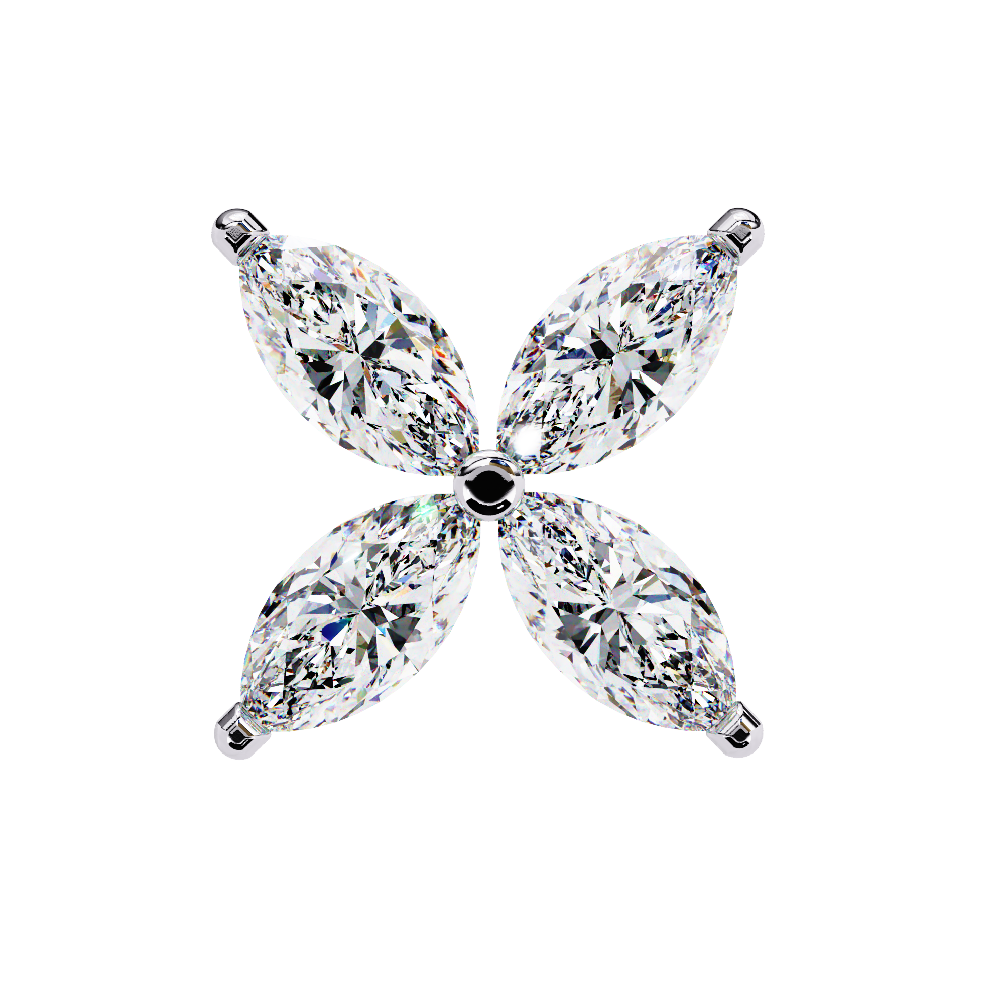 Marquise Cut Lab Diamond Floral Stud Earrings