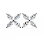Marquise Cut Lab Diamond Floral Stud Earrings