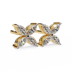 Marquise Cut Lab Diamond Floral Stud Earrings