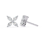 Marquise Cut Lab Diamond Floral Stud Earrings