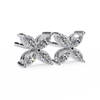 Marquise Cut Lab Diamond Floral Stud Earrings