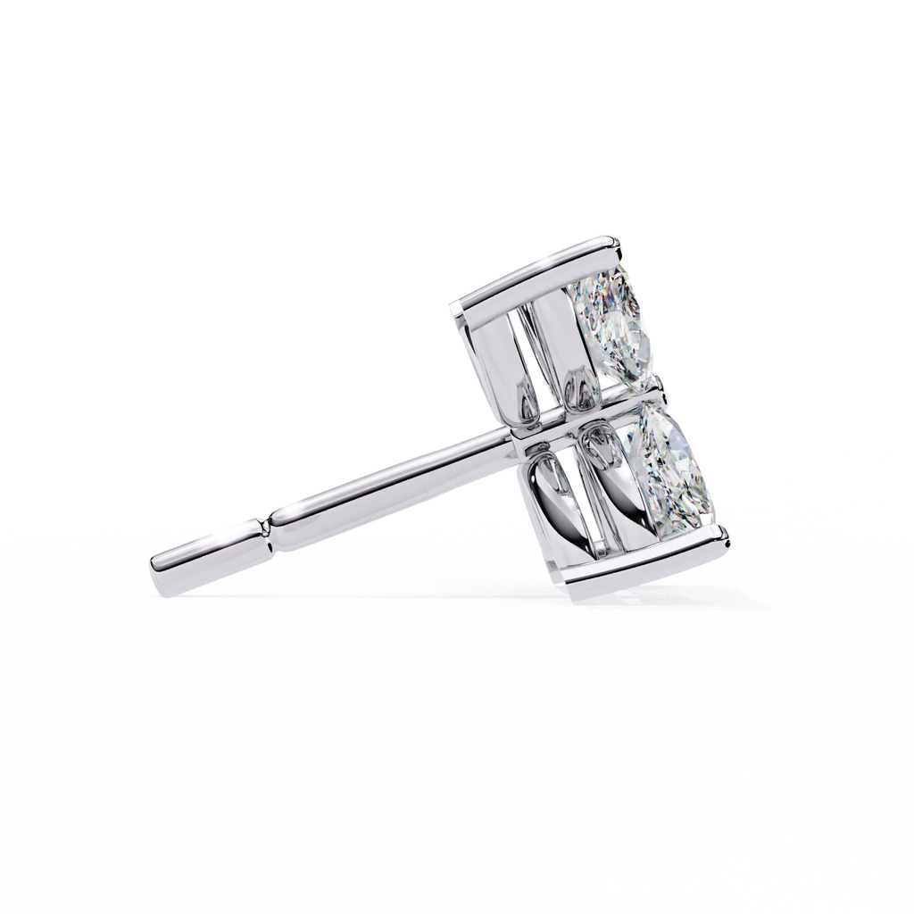 Marquise Cut Lab Diamond Floral Stud Earrings