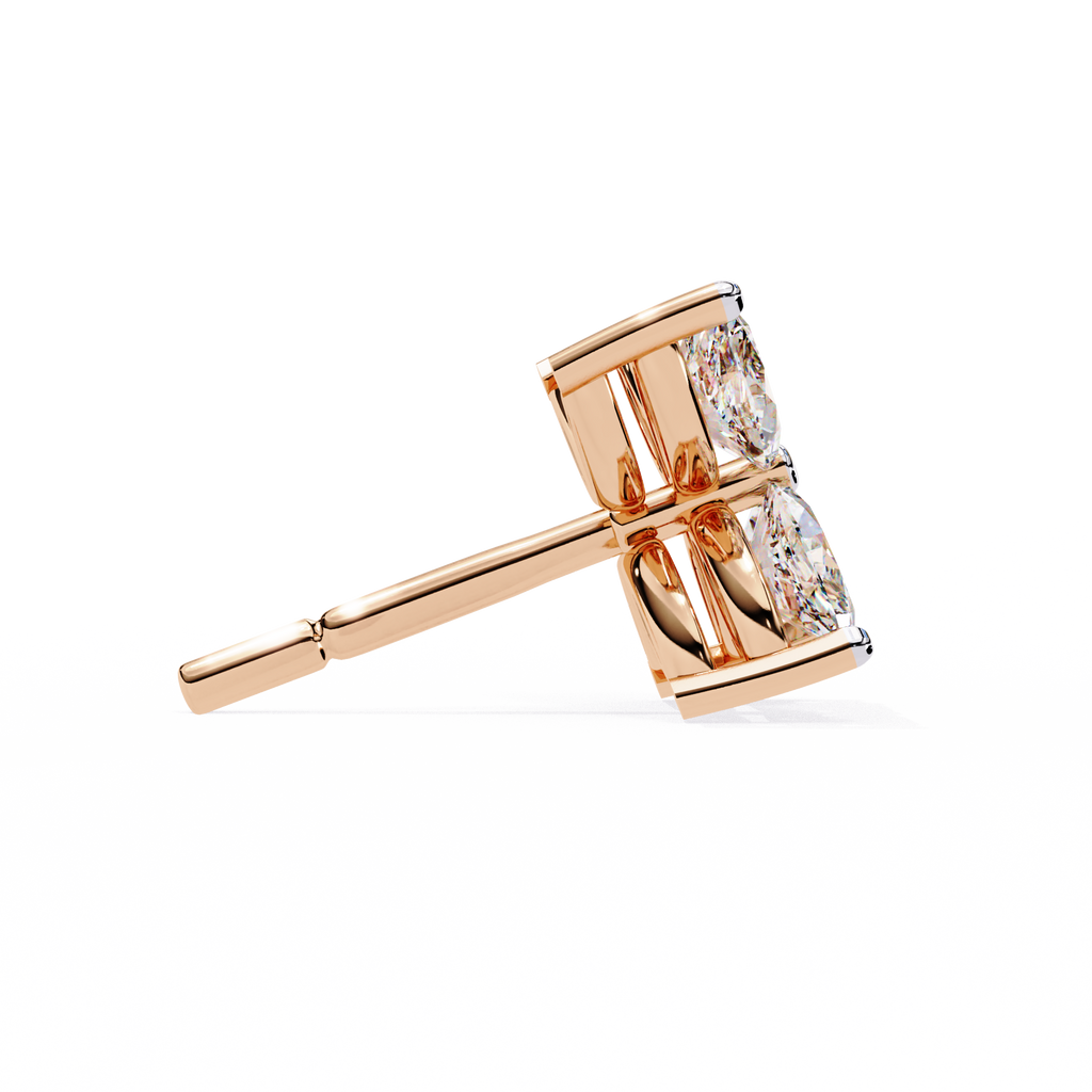 Marquise Cut Lab Diamond Floral Stud Earrings