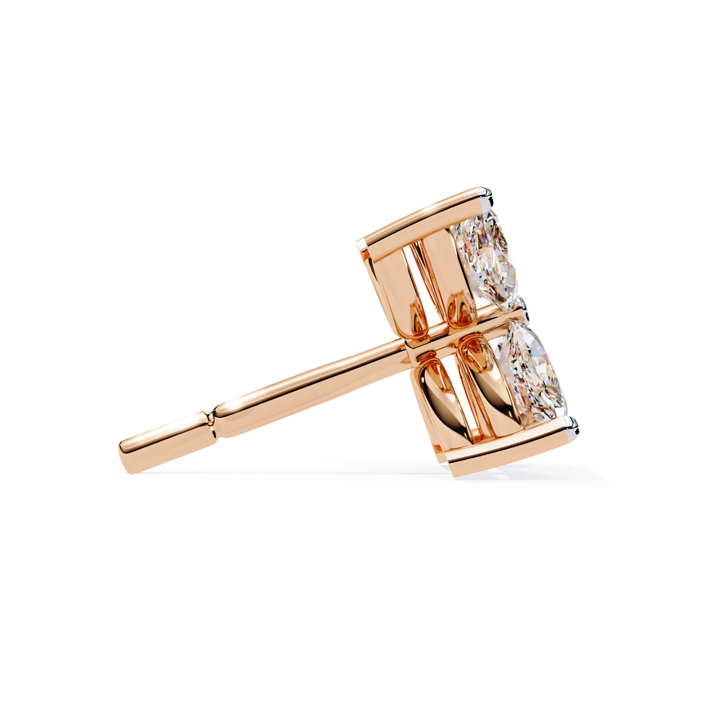 Marquise Cut Lab Diamond Floral Stud Earrings
