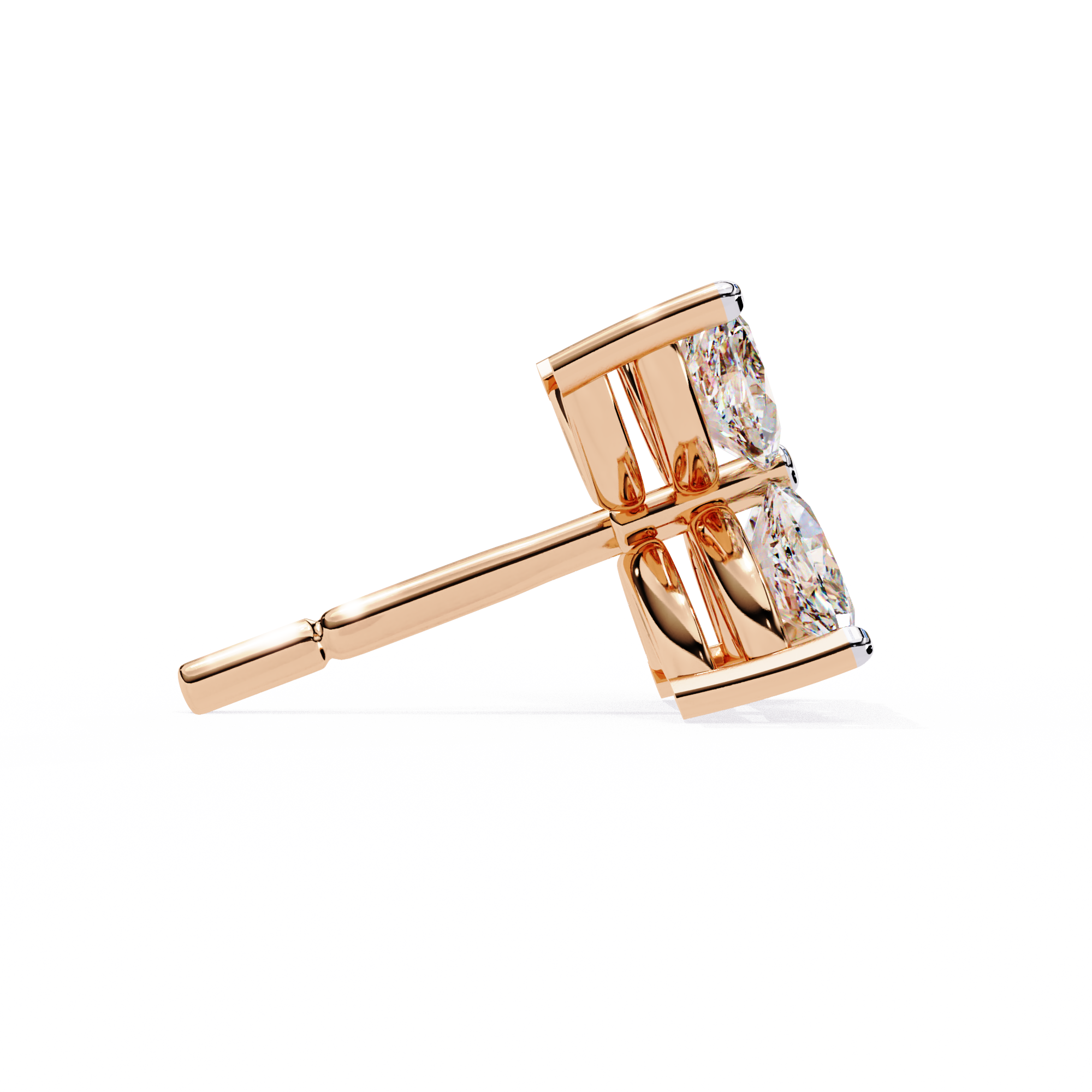 Marquise Cut Lab Diamond Floral Stud Earrings