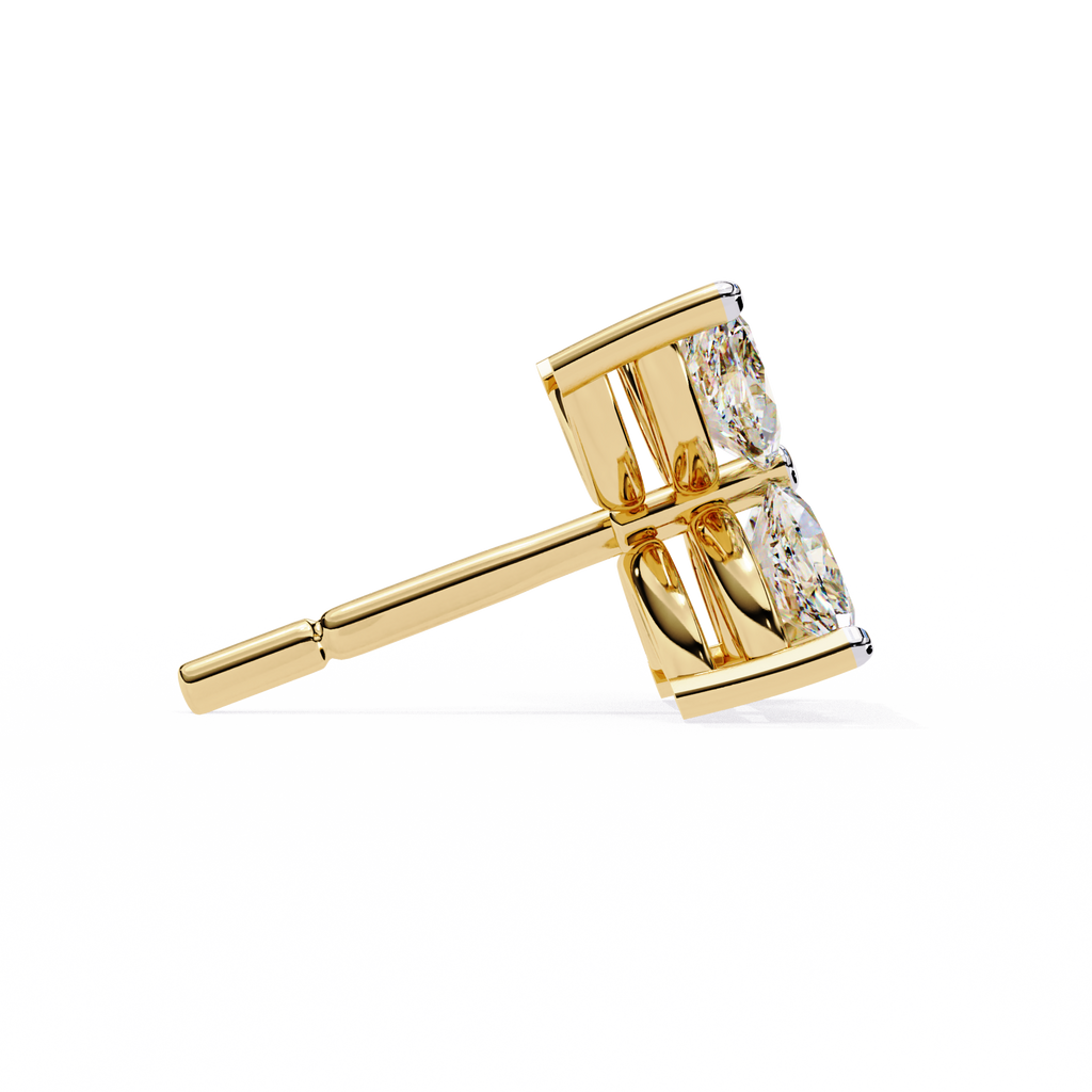 Marquise Cut Lab Diamond Floral Stud Earrings