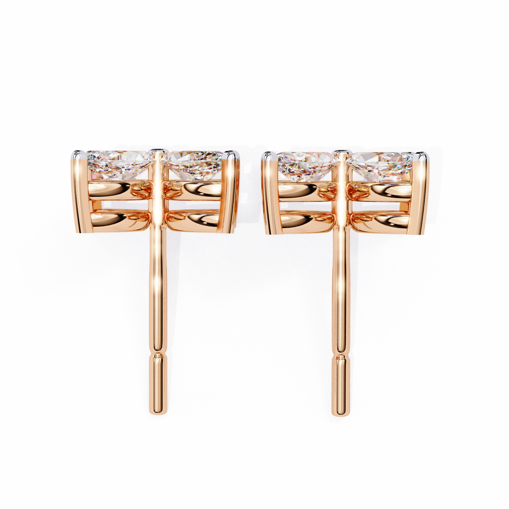 Marquise Cut Lab Diamond Floral Stud Earrings