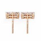 Marquise Cut Lab Diamond Floral Stud Earrings