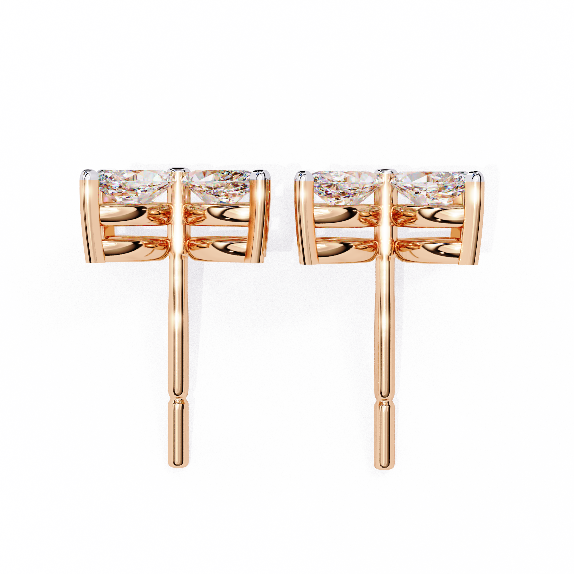 Marquise Cut Lab Diamond Floral Stud Earrings