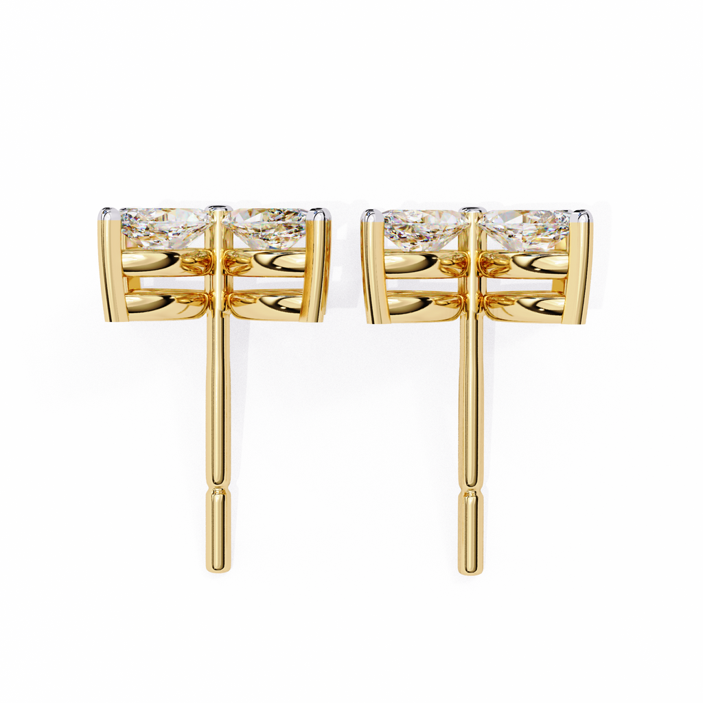 Marquise Cut Lab Diamond Floral Stud Earrings