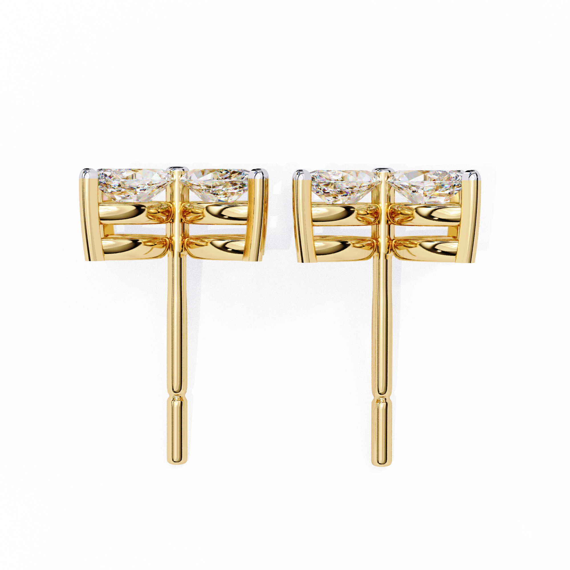 Marquise Cut Lab Diamond Floral Stud Earrings