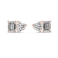 Heart And Emerald Cut Lab Diamond Stud Earrings