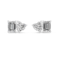 Heart And Emerald Cut Lab Diamond Stud Earrings
