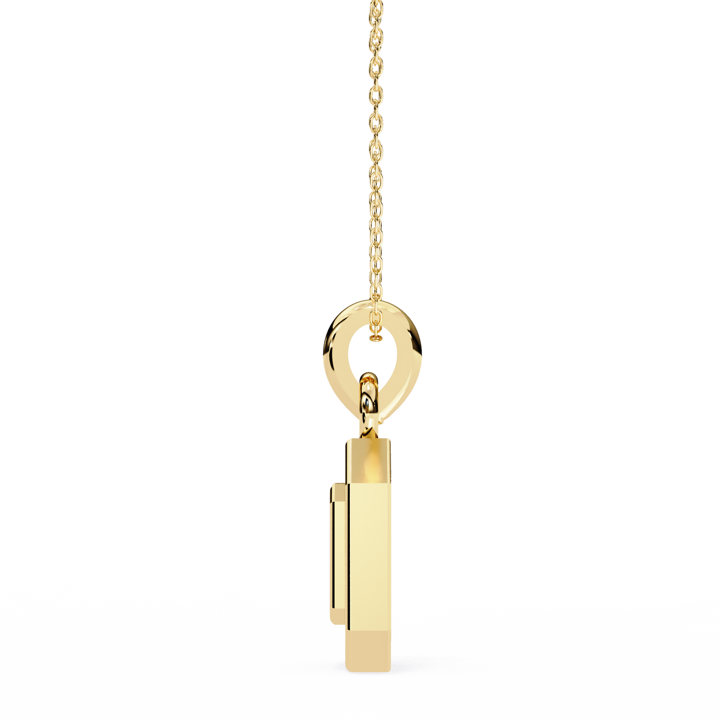 18KT White Gold Round Cut Lab Diamond Pendant