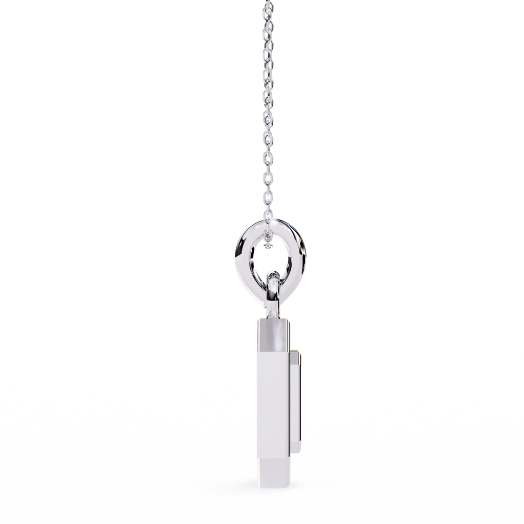 18KT White Gold Round Cut Lab Diamond Pendant