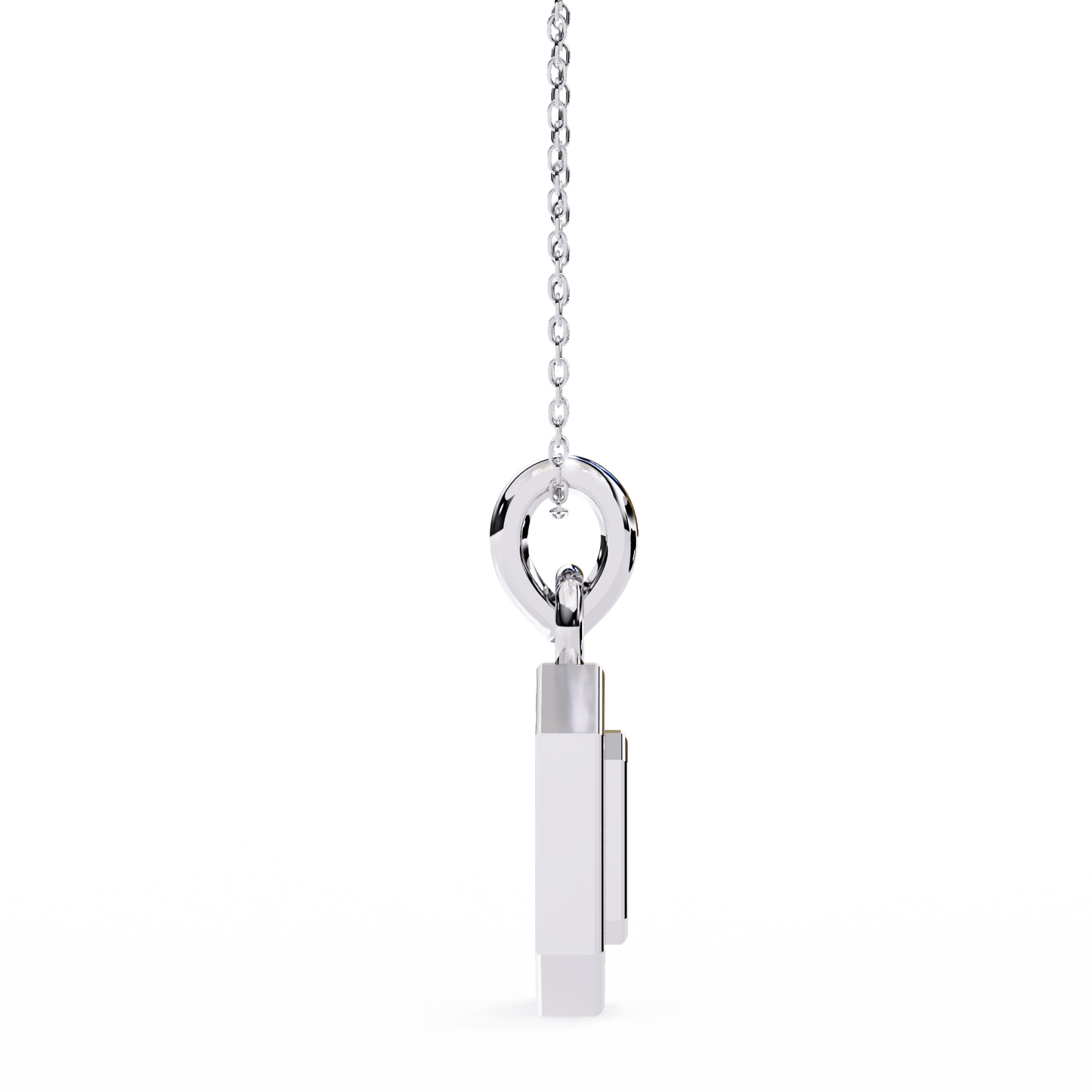 18KT White Gold Round Cut Lab Diamond Pendant