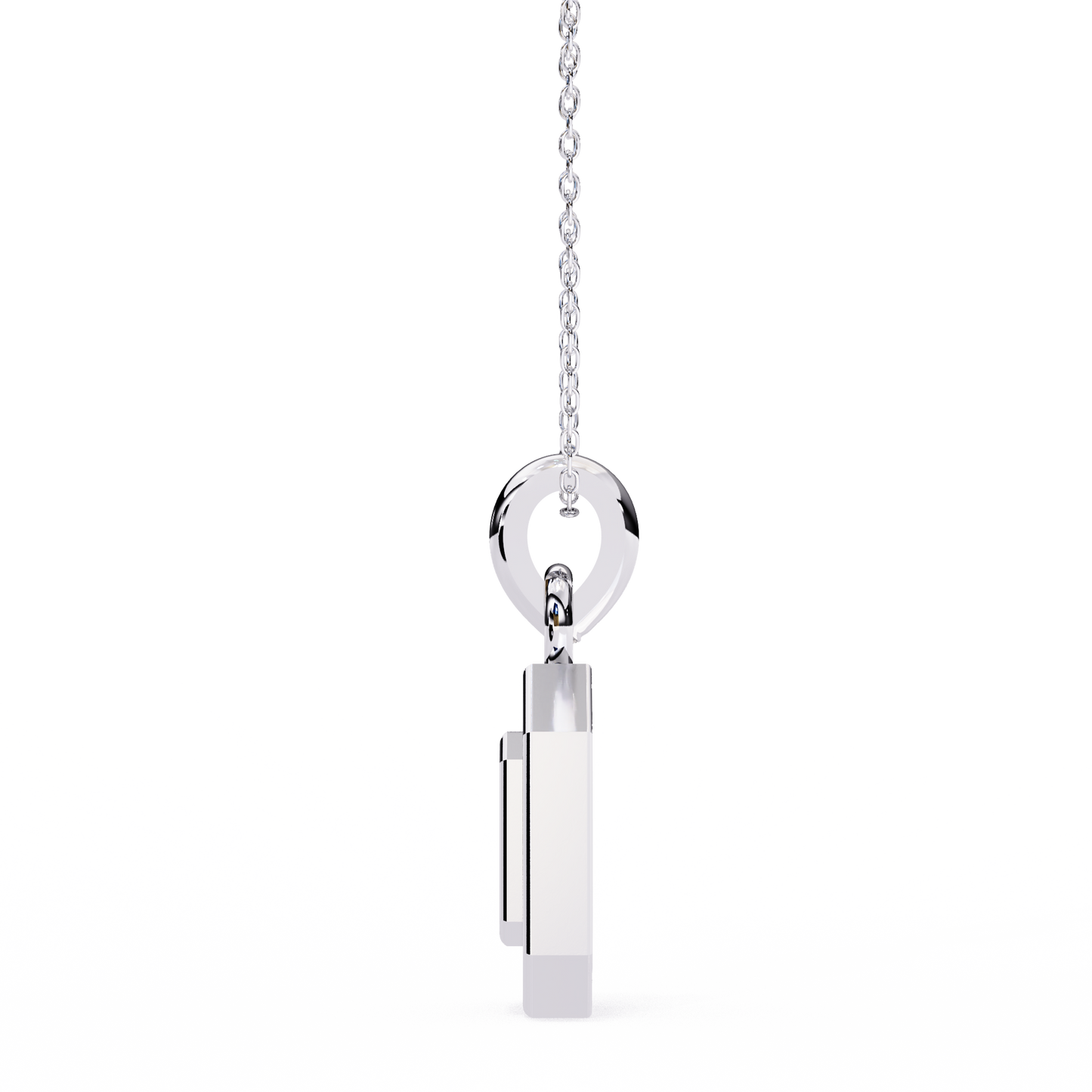 18KT White Gold Round Cut Lab Diamond Pendant